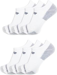 New Balance Unisex Performance Recycled No Show, упаковка 6 шт., White