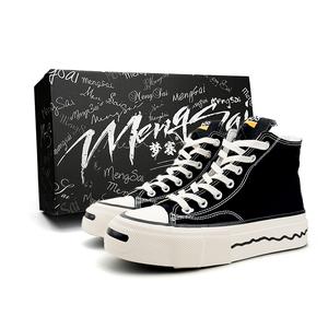 Mengsai Мужские черные высокие парусиновые туфли с износостойким покрытием