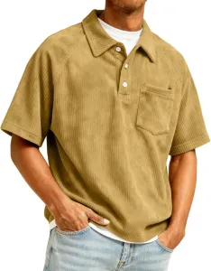 Футболка-поло для мужчин Henley с коротким рукавом