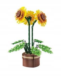 Строительный кирпичик Подсолнухи в горшке / Декоративный картон / 686 Элемент. Greenzone