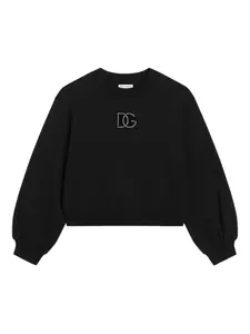 Толстовка с логотипом и стразами Dolce & Gabbana Kids, черный