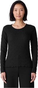 Топ Eileen Fisher Bubble Jacquard Round Neck Top, черный