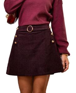 Женская мини-юбка Leap of Faith сливового цвета Cupshe, Dark red