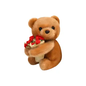 PUDOWRABBIT Очаровательная утонченная плюшевая кукла Rose Bear Bunny магнитная ладонная игрушка высота 15см
