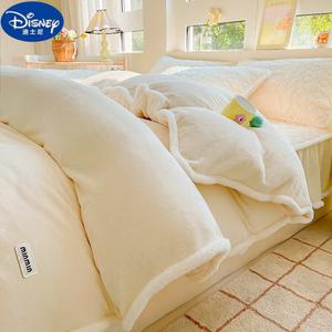 Disney Пододеяльник 180х220 см из молочного велюра, утолщенный, двусторонний, с вышивкой