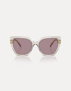 Солнцезащитные очки Iregular с фиолетовыми линзами в прозрачно-бежевом цвете Swarovski