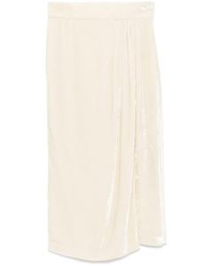 Blumarine бархатная юбка миди, белый