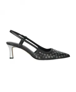 Черные туфли-лодочки Alora с ремешком на пятке и люверсами. Michael Kors, черный