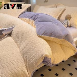 Yalu Пододеяльник 200х230 см из мягкого велюра, цвет Off-White + Wind Chime Purple