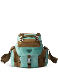 Дутая сумка на плечо с клапаном Prada, коричневый