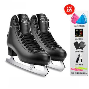 GRAF ZOCI коньки для фигурного катания U10, детские, ледовые коньки для мужчин и женщин, начальный уровень Graff, цвет Gentleman Black, официально лицензированные, размер 39 (маломерят, рекомендуем заказать на размер больше, чем спортивная обувь)