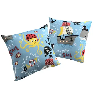 Чехол на подушку Adam "Пираты", (1 шт.), экологически чистый, сертифицирован GOTS 50х50 см, синий