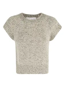 Топ с короткими рукавами в крапинку Tela, нейтральный