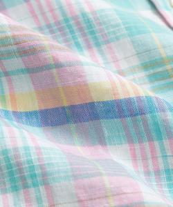 Повседневная рубашка из ирландского льна с сезонным узором, стандартный крой.