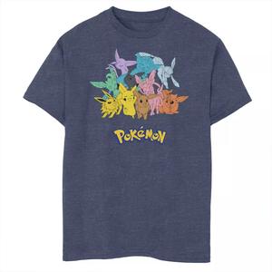 Футболка с рисунком Pokemon Eevee Evolutions и Pikachu для мальчиков 8–20 лет Licensed Character