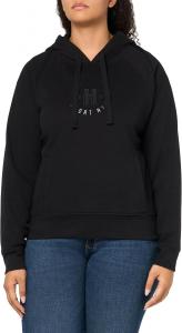 Женская флисовая толстовка с капюшоном Tommy Hilfiger с атласной аппликацией, Black