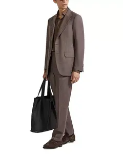 Костюм из меланжевой шерсти и кашемира Zegna, коричневый