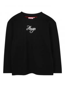 HUGO KIDS футболка с логотипом, черный