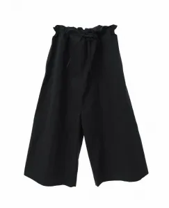 Укороченные брюки из вареного хлопка с очень широким силуэтом Plain People, цвет Black