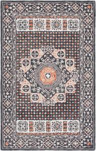 Ковер SAFAVIEH, 244 x 305 см, - коллекция Aspen - большой - Black & Rust, ручной работы из шерсти, с кисточками, идеально для гостиной, спальни, офиса, столовой (APN130Z)