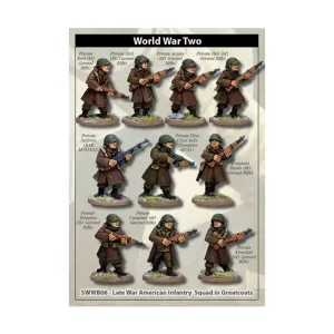 Пехотный отряд США в шинелях, WWII Miniatures - US Forces (28mm) (Artizan Designs)