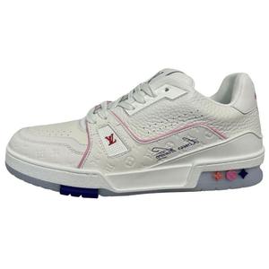 LOUIS VUITTON Низкие кроссовки для скейтбординга унисекс, белые, розовые, лодочные, лимитированная серия