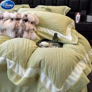 Disney Комплект постельного белья 4 предмета, 180 см, простыня, пододеяльник 200x230 см, цвет матча, безворсовый