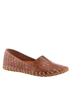 Kathaleta-Croco Leather Slip-On Comfort Туфли на плоской подошвеs с поддержкой свода стопы и съемной стелькой Spring Step, загар/бежевый