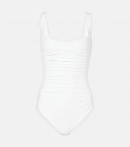 Купальник с рюшами и пайетками Karla Colletto, белый