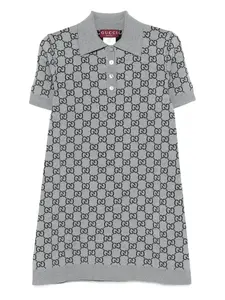 Платье мини с узором GG Gucci, серый