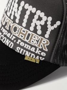 Кепка Trucker Clutcher из холщовой ткани с принтом и сеткой KAPITAL, серый