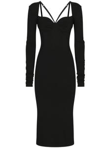 Dolce & Gabbana платье миди с длинными рукавами, черный