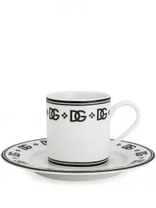 Фаорфоровая кофейная пара Dolce & Gabbana, белый
