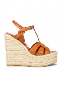 Эспадрильи Saint Laurent Tribute Wedge Sandals, цвет Ambre