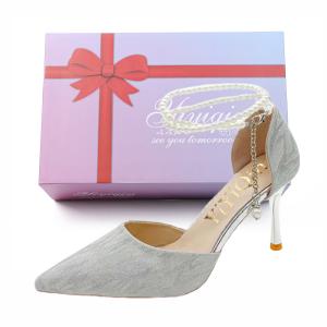 Take the Qin Стройные каблуки на шпильке 6 см женские черные в подарочной упаковке - серебристые, цвет Silver