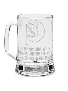 Пивная кружка с изображением пингвина и луны на прозрачном фоне Mr. & Mrs. Panda