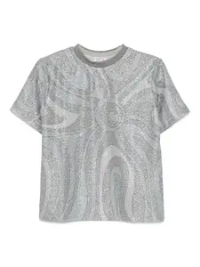 Футболка с абстрактным принтом Pucci, серебристый