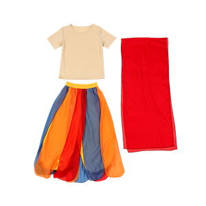 Детский двухкомпонентный комплект с юбкой и водолазкой средней длины PROTECTCAMEL, set+crystal chain+radiant moon waist chain