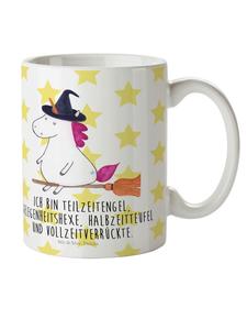 Детская кружка Ведьма-единорог с надписью на белом фоне Mr. & Mrs. Panda