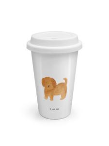 Mr. & Mrs. Panda Белый стаканчик для кофе на вынос с изображением собаки, без надписи