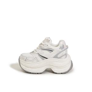 Износостойкие, ударопрочные, низкие, массивные кроссовки для увеличения роста, женские Milan love song, White