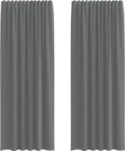 Шторы из вуали с петлями, 2 шт., темно-серые, 140 x 260 см vidaXL