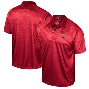 Мужская красная футболка поло Maryland Terrapins Honeycomb Raglan Colosseum