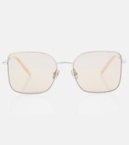Квадратные солнцезащитные очки Timeless Reflections Brunello Cucinelli, Silver/Beige