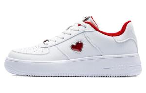 Кроссовки для скейтбординга женские, низкие, белые/красные Qiaodan
