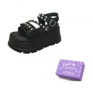 Alxnan Женские сандалии на одной застежке черные, цвет Black