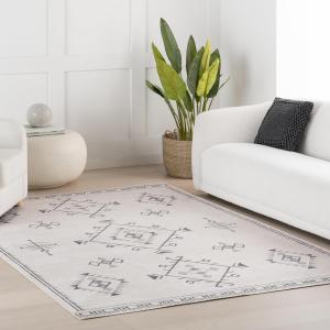 Nuloom Shenai Medallion ковер 122 x 183 см для гостиной, спальни и столовой, стирается в машинке, цвет cream