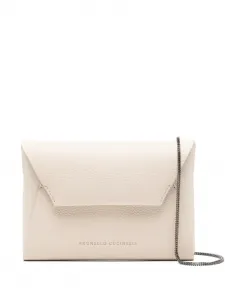Мини-сумка с цепочкой-конверт Brunello Cucinelli, нейтральный