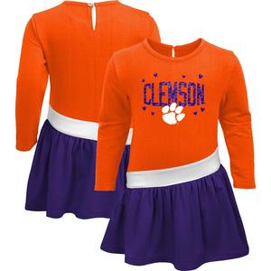 Оранжевое платье из френч-терри для малышей Clemson Tigers Heart to Heart Outerstuff