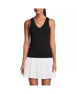 Женская узкая майка на бретелях Lands' End, черный